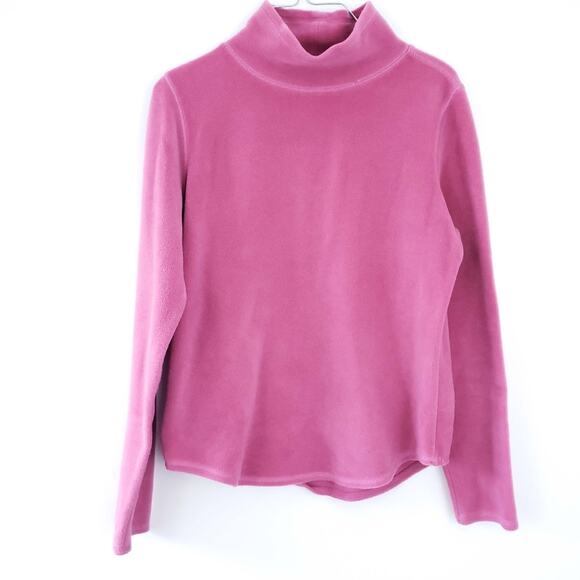 Loft Pink High Neck Fleece Stretch Long Sleeve Small Winter Long Sleeve Top - Picture 1 of 6